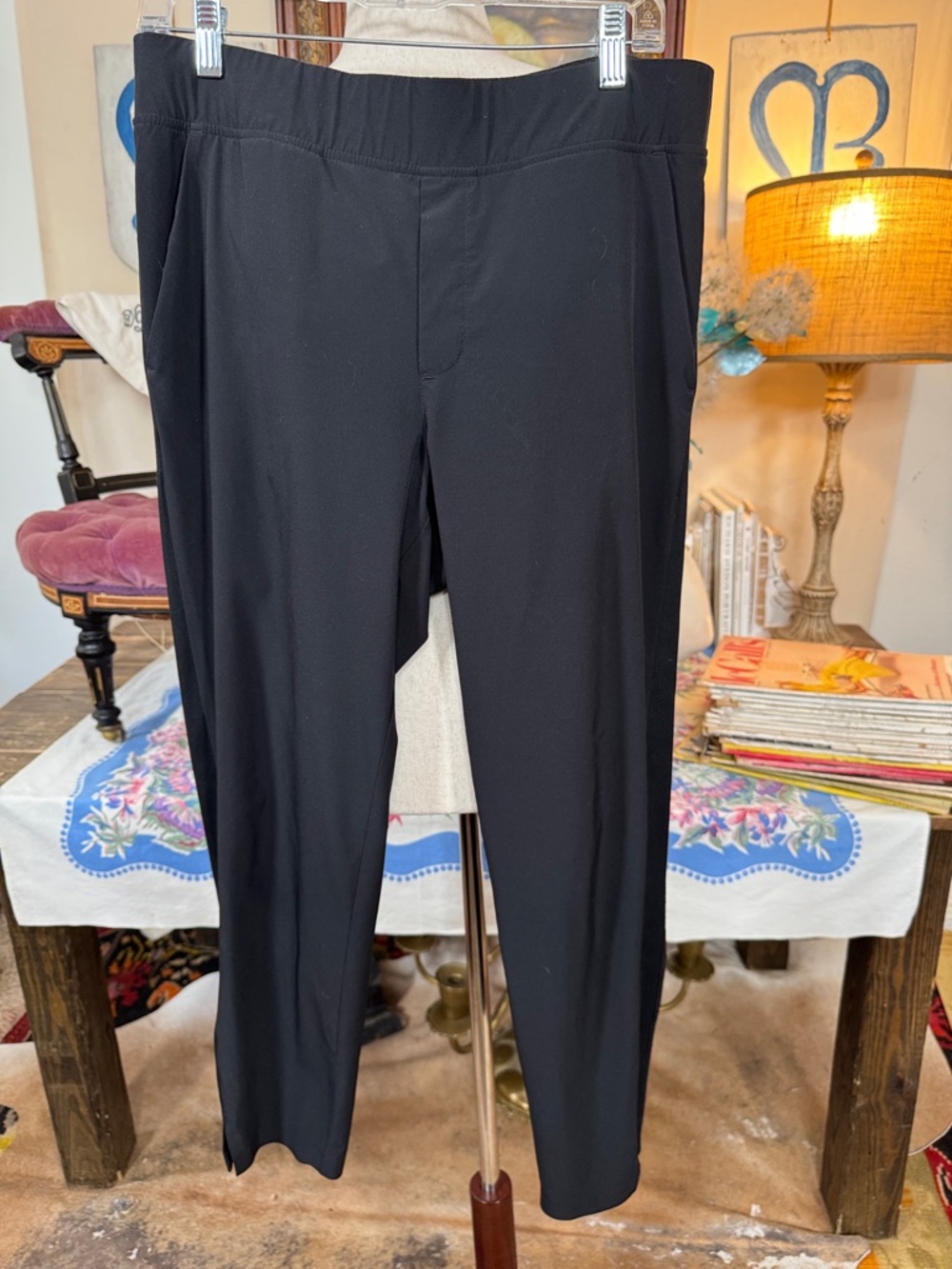 Athleta Black Brooklyn Ankle Straight-Leg Stretch Pull-On Pants